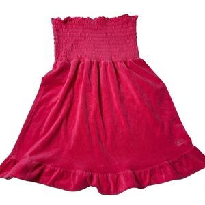 Y2K Juicy Couture velour Terry cloth strapless mini dress beach swim cover up